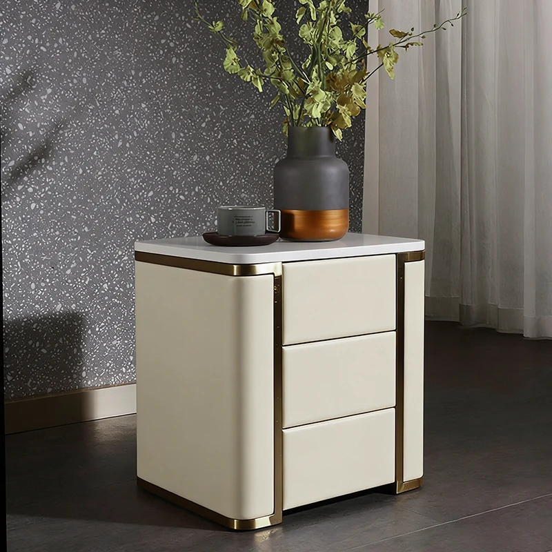 Stylish Minimalist Bedside Table - E1 Eco-Friendly Material Nightstand 3-Drawer For Bedroom & Living Room