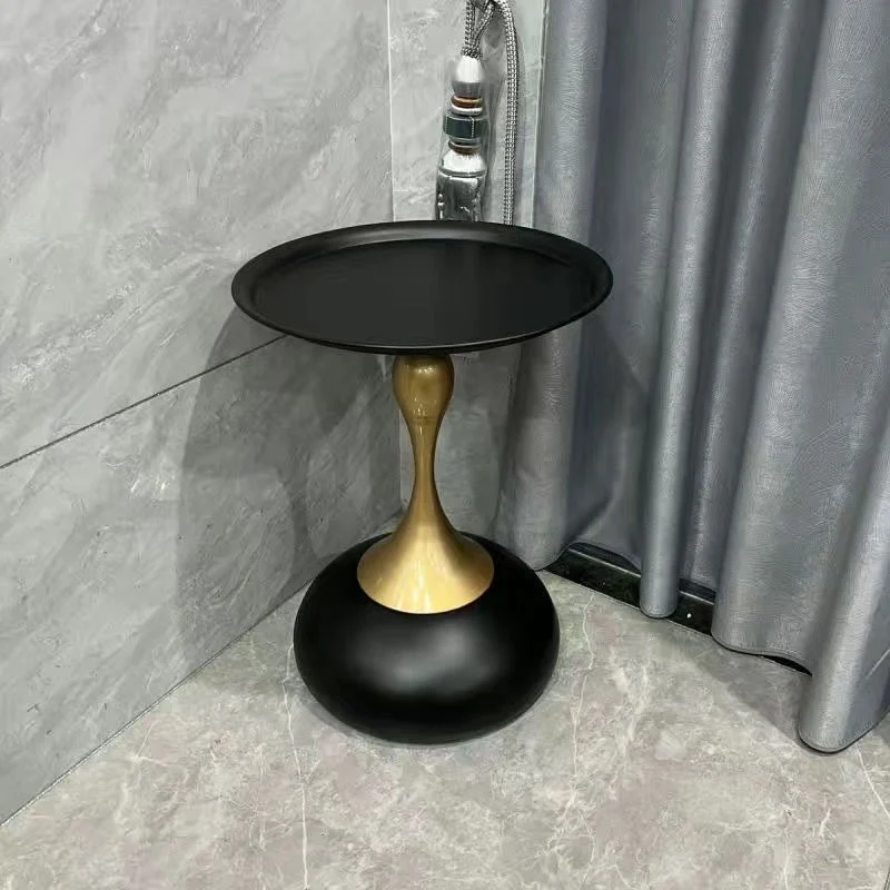 Modern Luxury Round Iron Side Table 1-Tier For Living Room