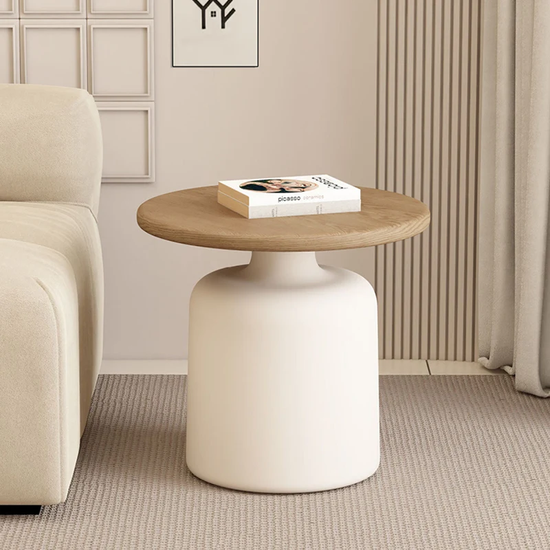Contemporary Nordic Round MDF Carbon Steel Coffee Table 1-Tier For Living Room