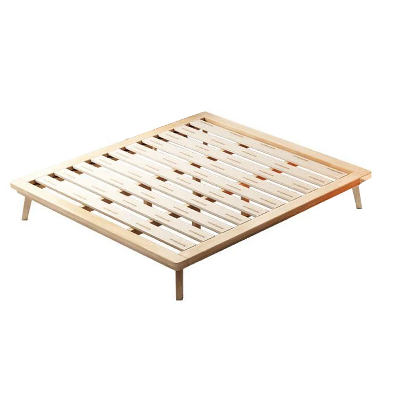 Solid Wood Platform Bed Frame Rubberwood Platform Bed in Natural