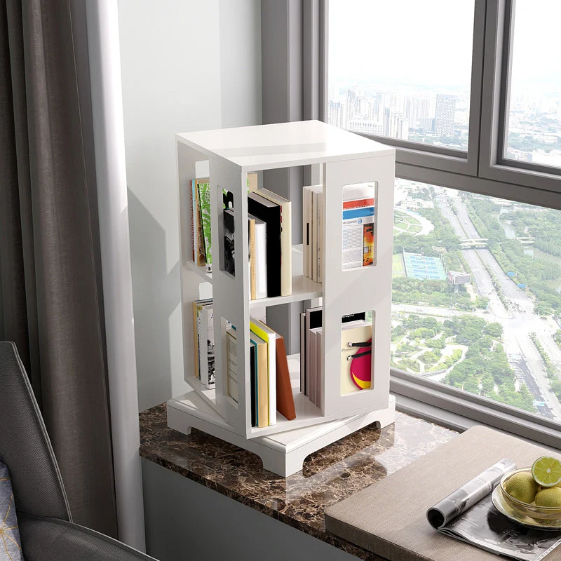 Geometric Shape Bookshelf Scandinavian Wooden Open Back Bookcase
