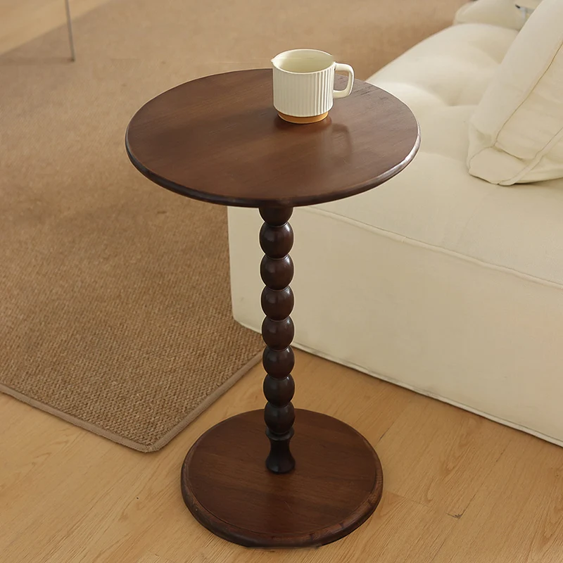 Contemporary Retro Round Rubberwood Finger-Jointed Rubberwood Coffee Table For Living Room