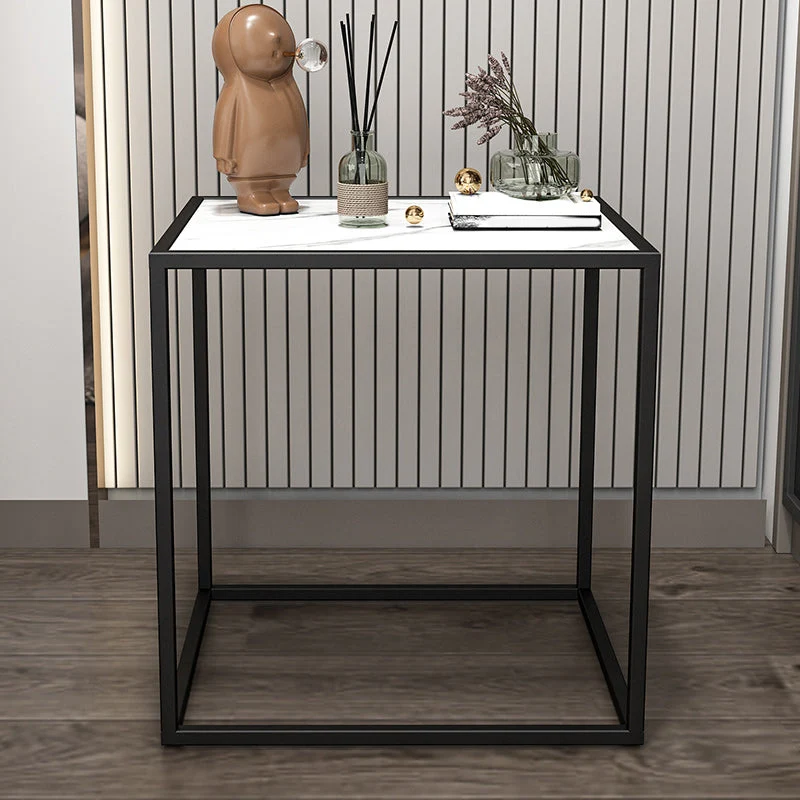 24 Inch H Nightstand Modern Glass Top 1-Drawer Metal Night Table with Legs