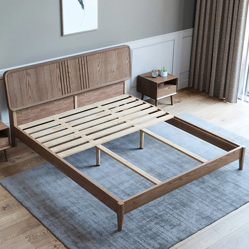 84.65 inch Wide Traditional Bed Frame Ash Bed with Headboard