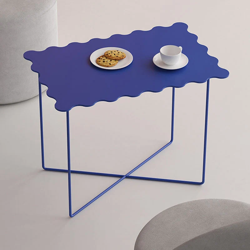 Contemporary Nordic Rectangular Round Iron Carbon Steel Coffee Table 1-Tier For Living Room