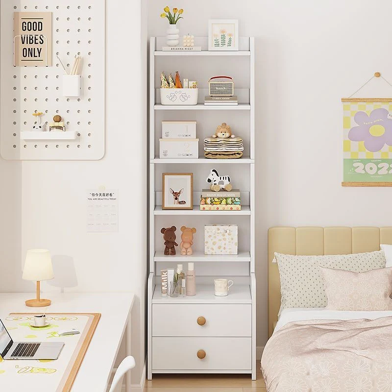 Contemporary Nordic Square Rectangular Density Board Nightstand 4/6-Tier For Bedroom
