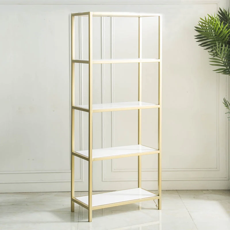 Modern Style Bookcase Metal Open Back Etagere Bookshelf for Home Office