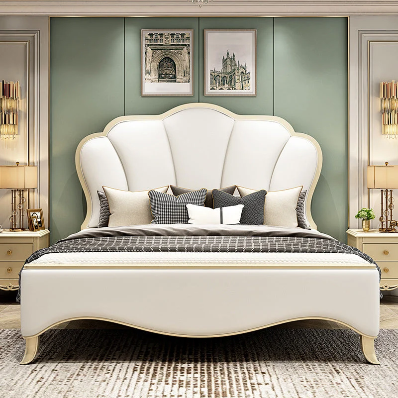Traditional Upholstered Headboard Standard Bed Mattress Included with Legs