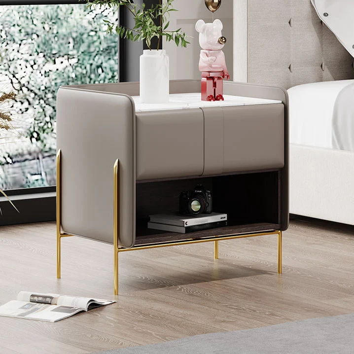 Solid Wood Storage Night Table 1 Drawer Modern Bed Nightstand