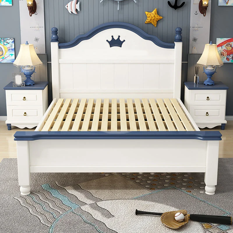 Solid Wood Standard Bed Arched Headboard Bed with Custom Legs