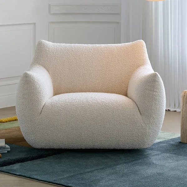 Modern Minimalist Totoro-Inspired Sherpa Fabric Pine Wood Sofa Backrest Armrest For Living Room