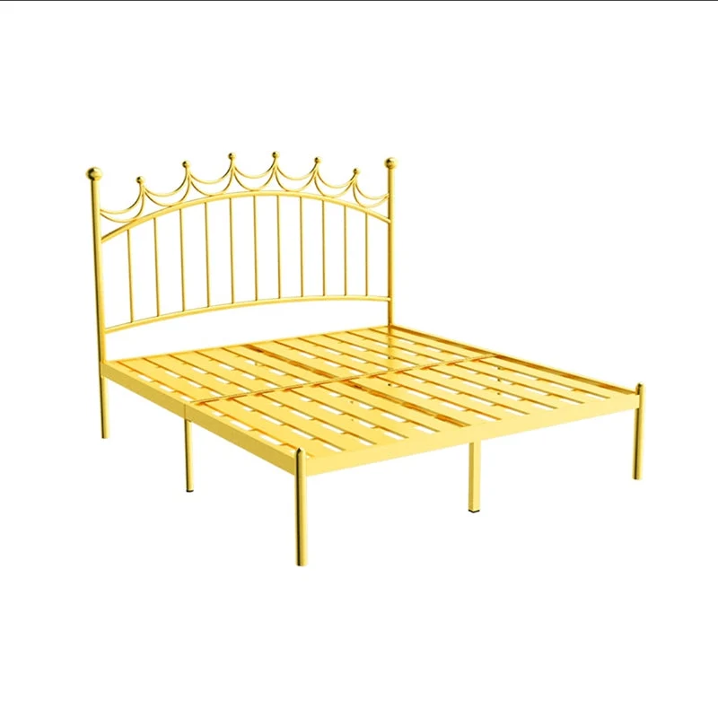 84.65 inch Wide Contemporary Bed Frame Metal Slat Bed with Headboard