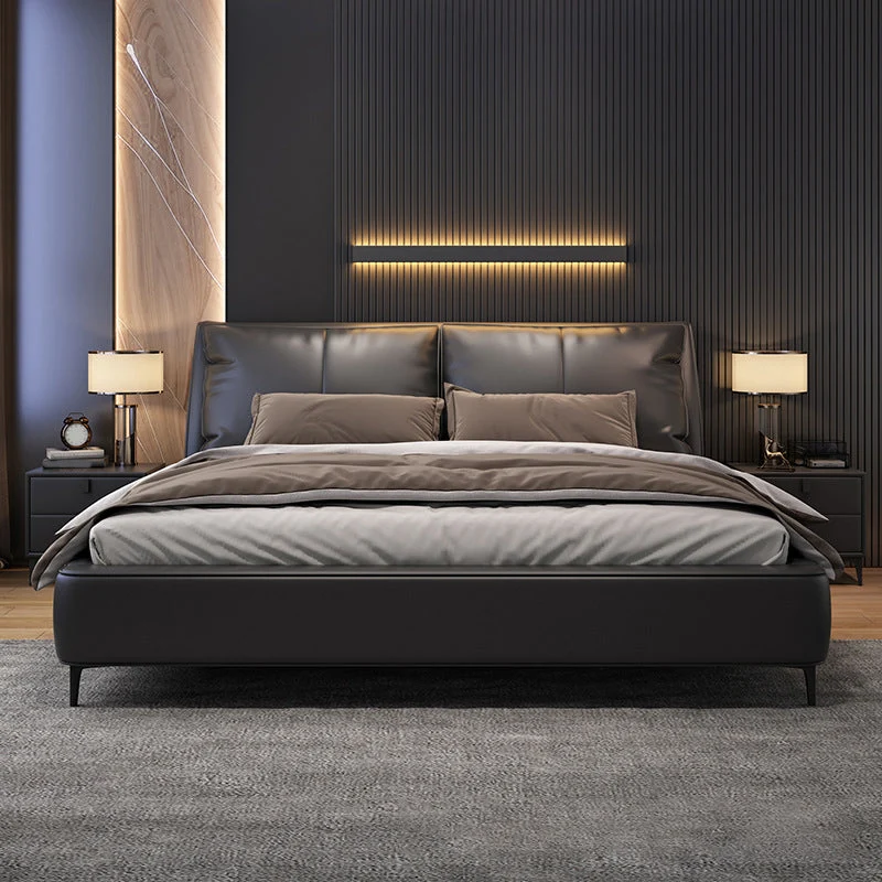 Contemporary Upholstered Mattress Included with Headboard Rectangular Bed
