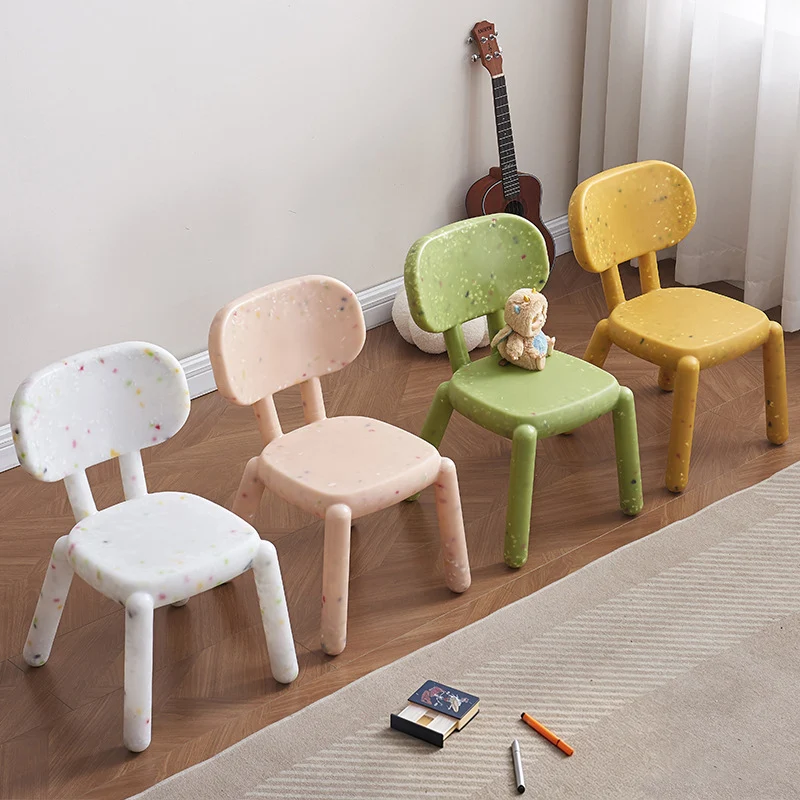 Modern Minimalist Square PE Backrest Kids Low Stool For Living Room