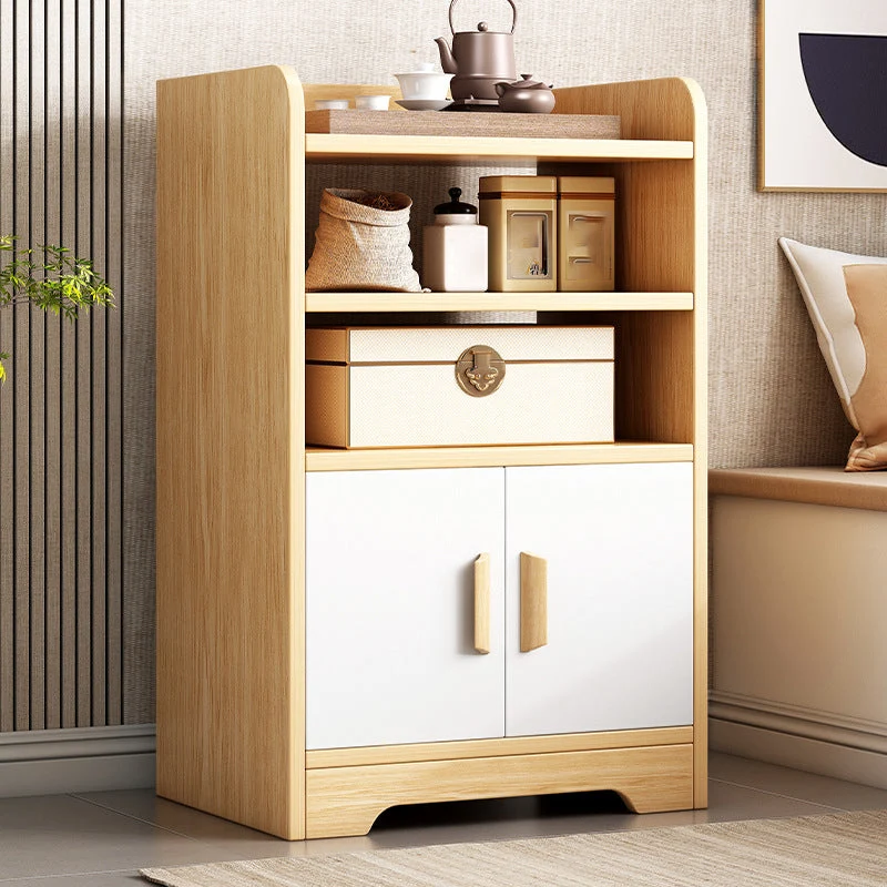 31.49"/33.4" Tall 1-door Wooden Nightstand Night Stand with Shelf