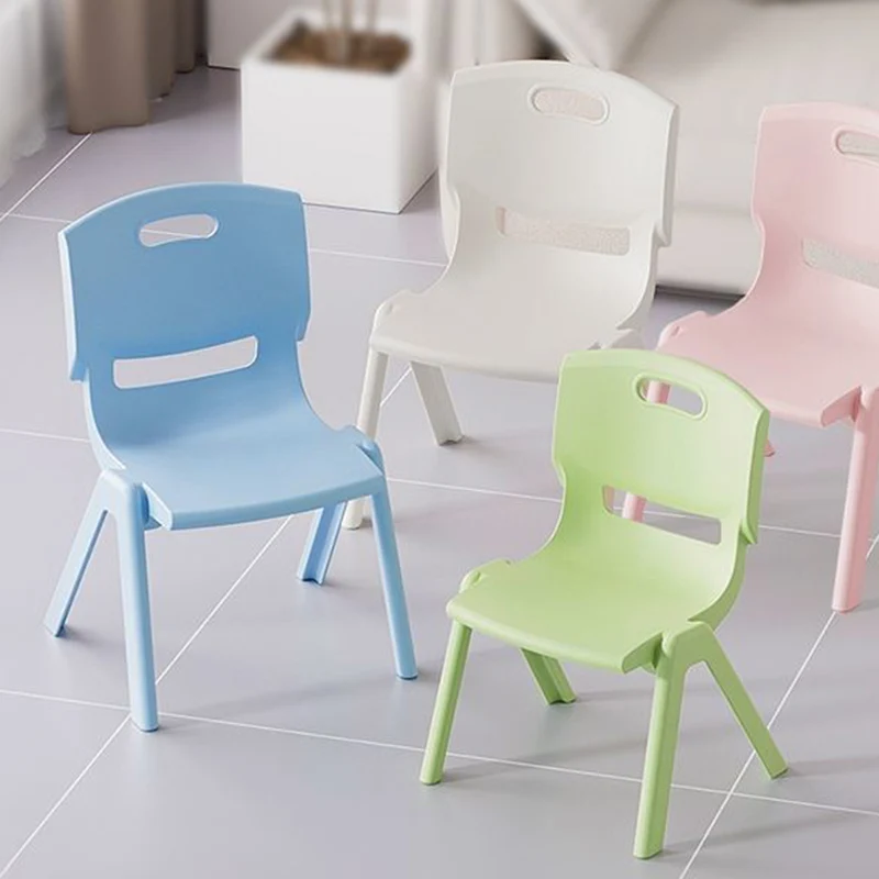 Contemporary Scandinavian Square PP Stackable Backrest Kids Low Stool For Living Room