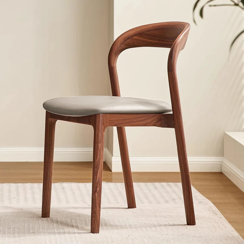 Modern Minimalist Square Seat Cushion Microfiber Leather Ash Wood Sponge Dining Chair Backrest For Dining Room