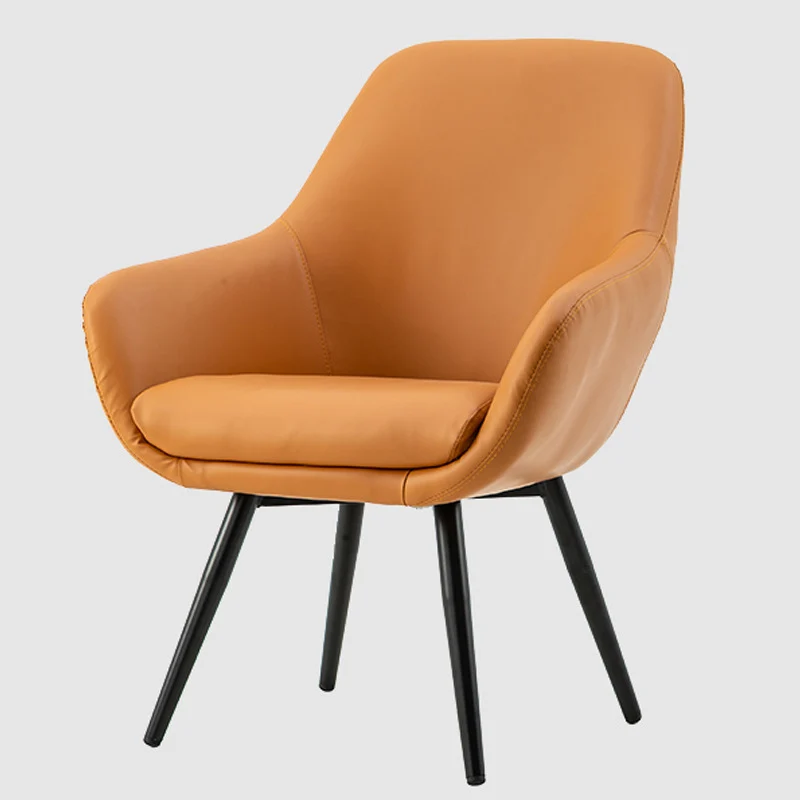 Modern Minimalist Wrap-Style Plywood Iron Velvet PU Leather Dining Chair With Backrest For Dining Room