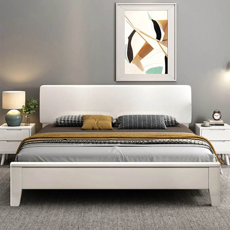 Scandinavian Wood Bed Frame Custom Gold Legs Standard Bed for Bedroom
