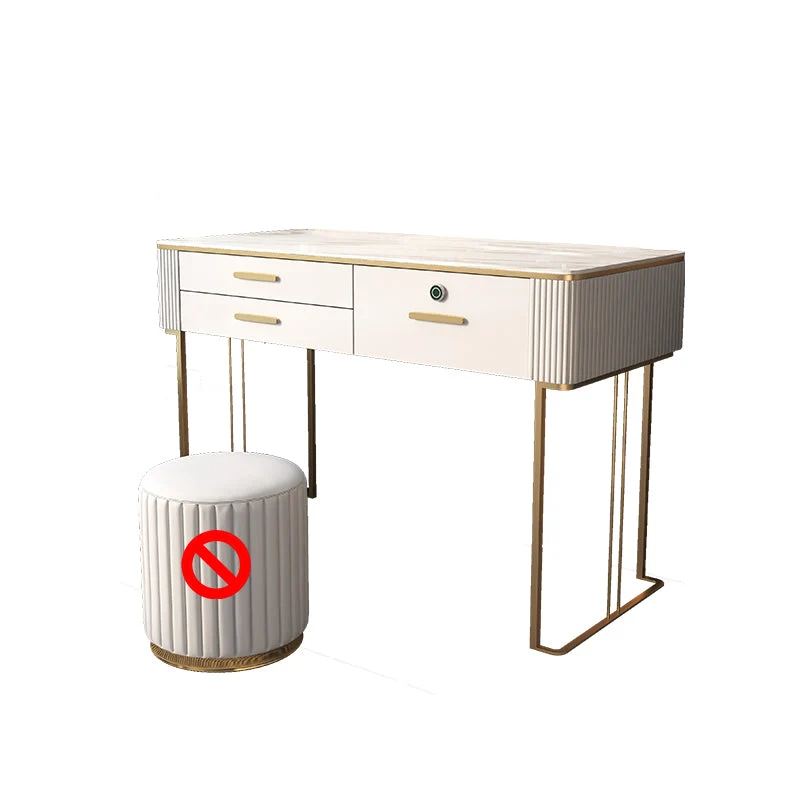 Glam Wood Make-up Vanity Slate Top Vanity Dressing Table with Drawer