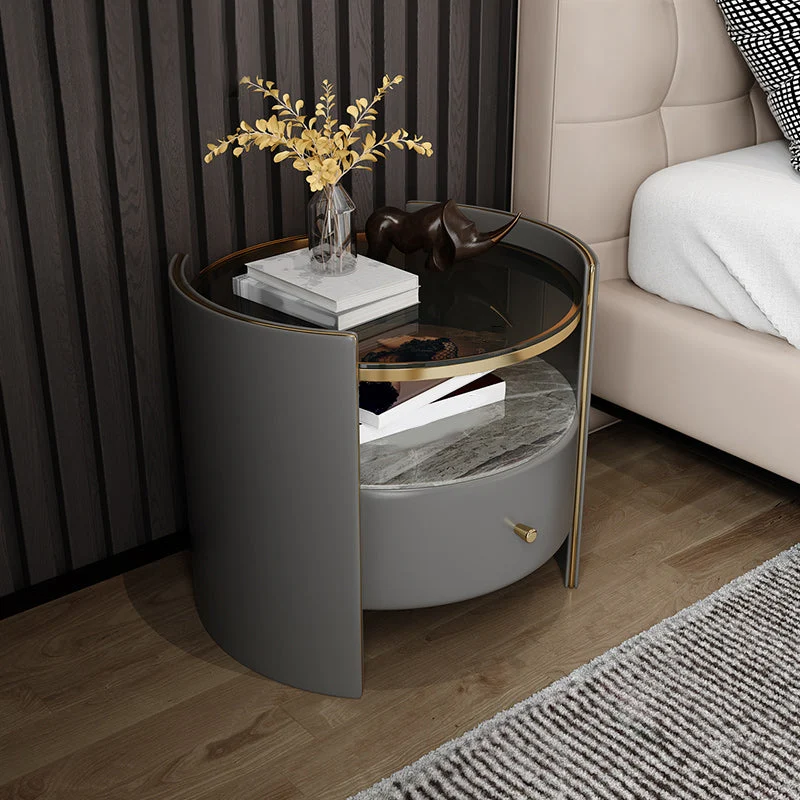 20" Tall 1 - Drawer Nightstand with Shelf Bedside Cabinet With Legs