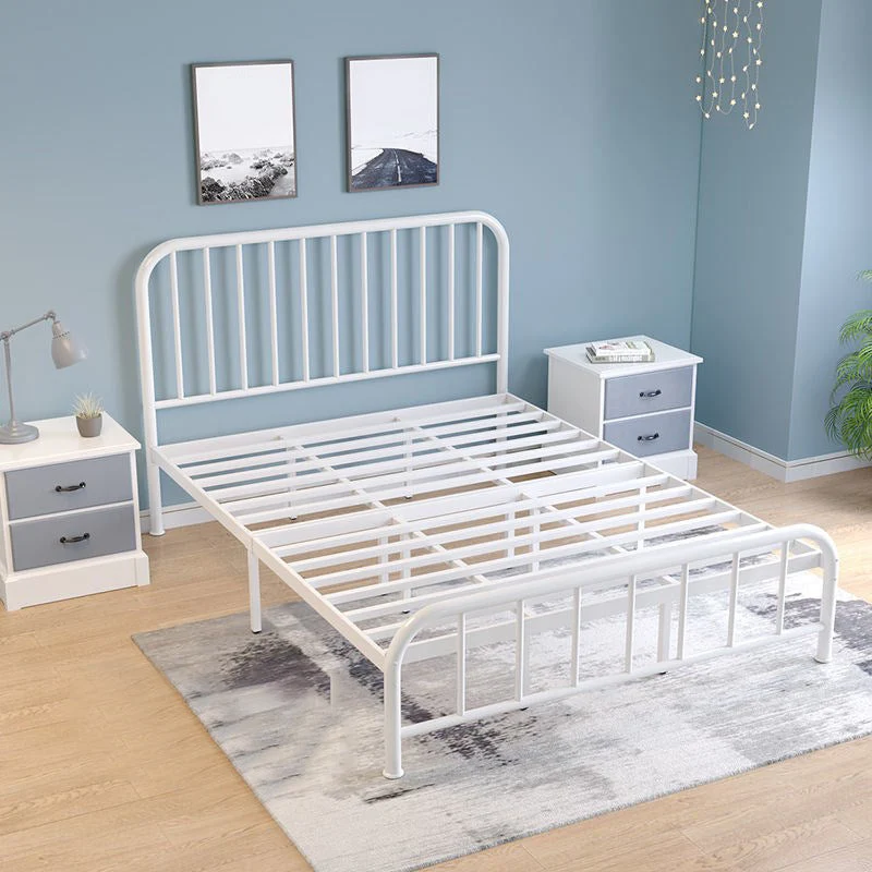 High Profile Standard Bed, Metal Slat Headboard Contemporary Bed