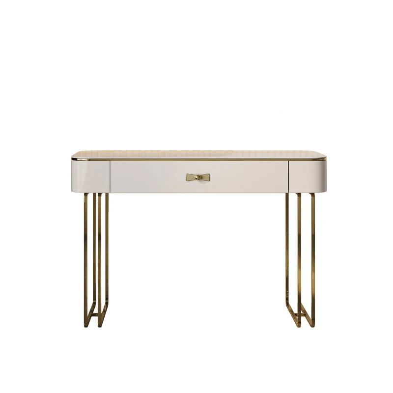 Glam Vanity Dressing Table Set Beige Make-up Vanity with Drawer
