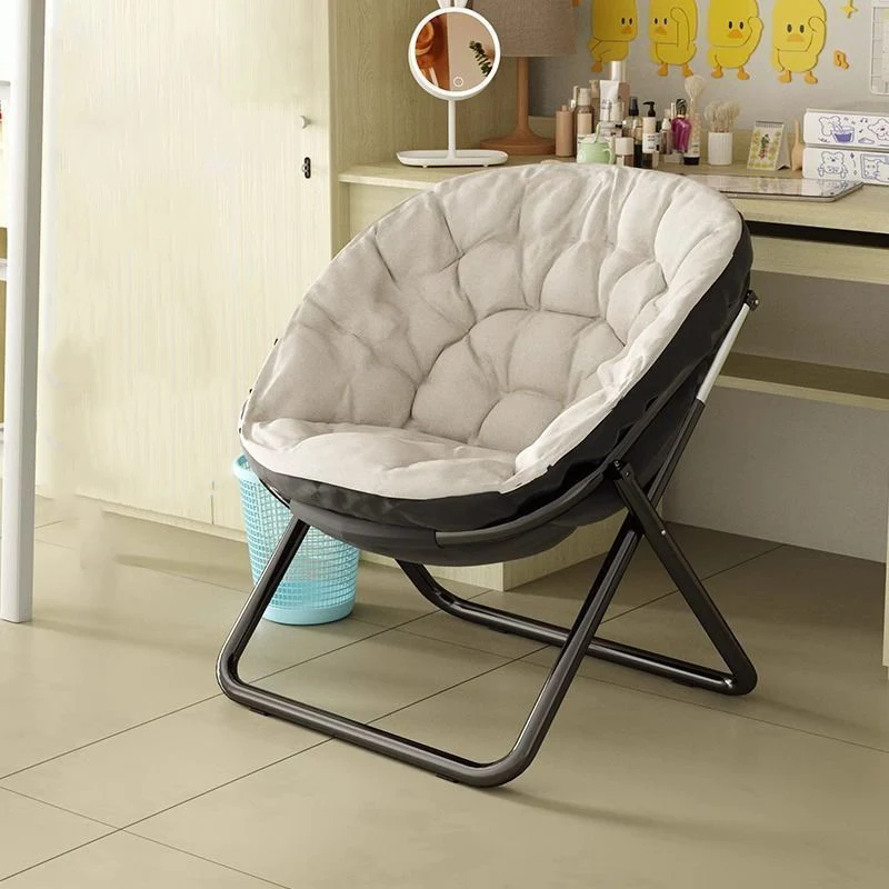 Modern Minimalist Oval Suede Velvet Steel Accent Chair Backrest Armless For Living Room