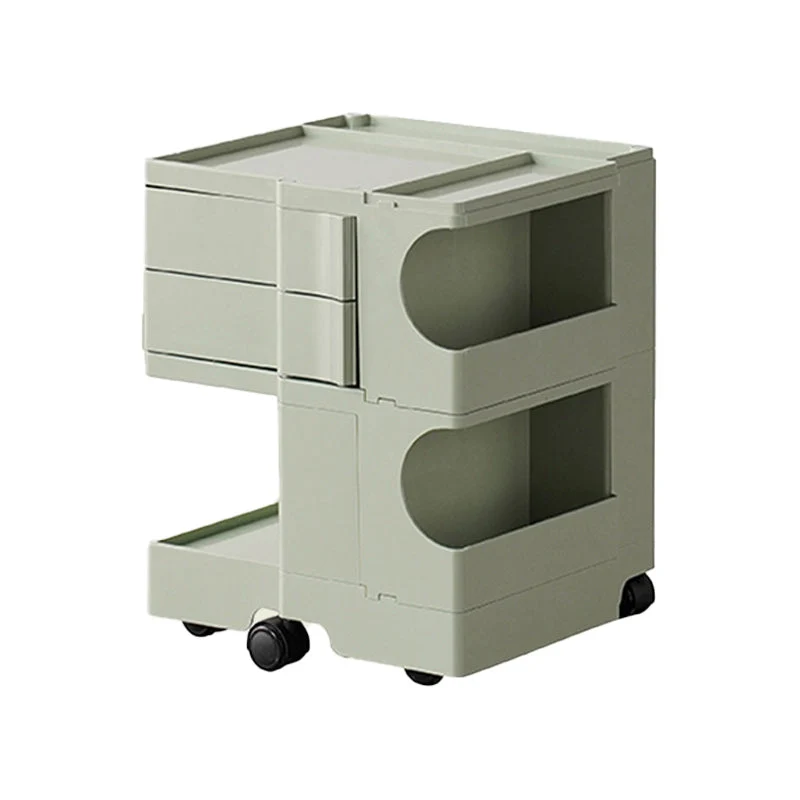 Nightstand Contemporary Night Table with Drawers and Shelves