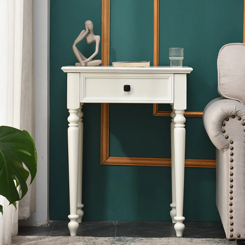 White Solid Wood Vanity Dressing Table Set Bedroom Make-up Vanity Table - 30.7" H