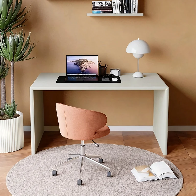 Modern Minimalist Rectangular Plywood Desks 2-Leg For Home Office