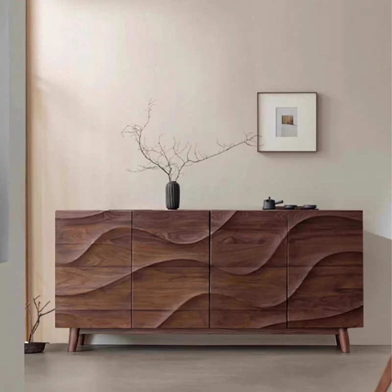 Modern Minimalist Rectangular Plywood Solid Wood Console Table 4-Tier For Entryways
