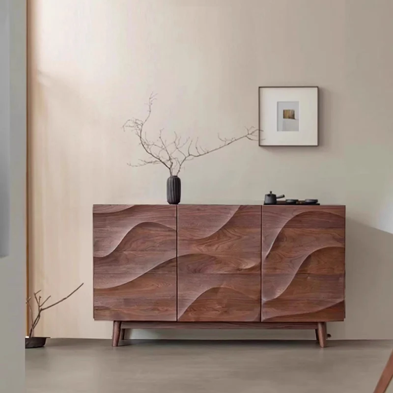 Modern Minimalist Rectangular Plywood Solid Wood Console Table 4-Tier For Entryways