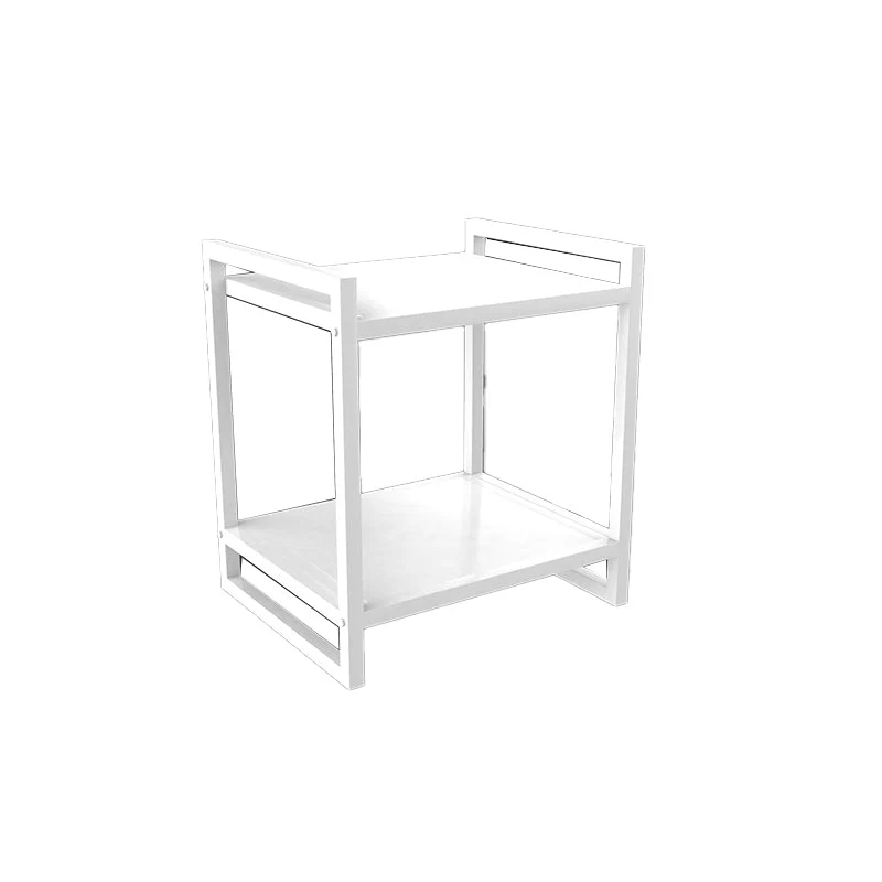 Modern Style with Storage Rack White/black Metal Iron Nightstand