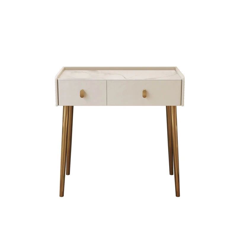 2/4-Drawer Vanity Makeup Table Set Vanity Stool - 15.57" D x 30.71" H Vanity White