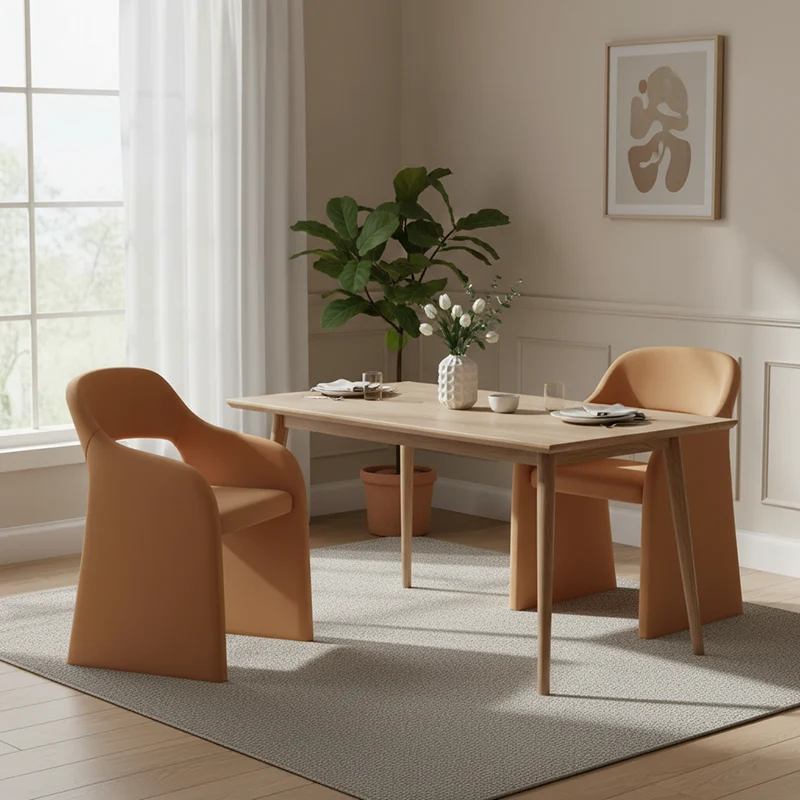 Contemporary Scandinavian Square High-Quality Faux Leather Pine Plywood Backrest Lounge Chair For Living Room