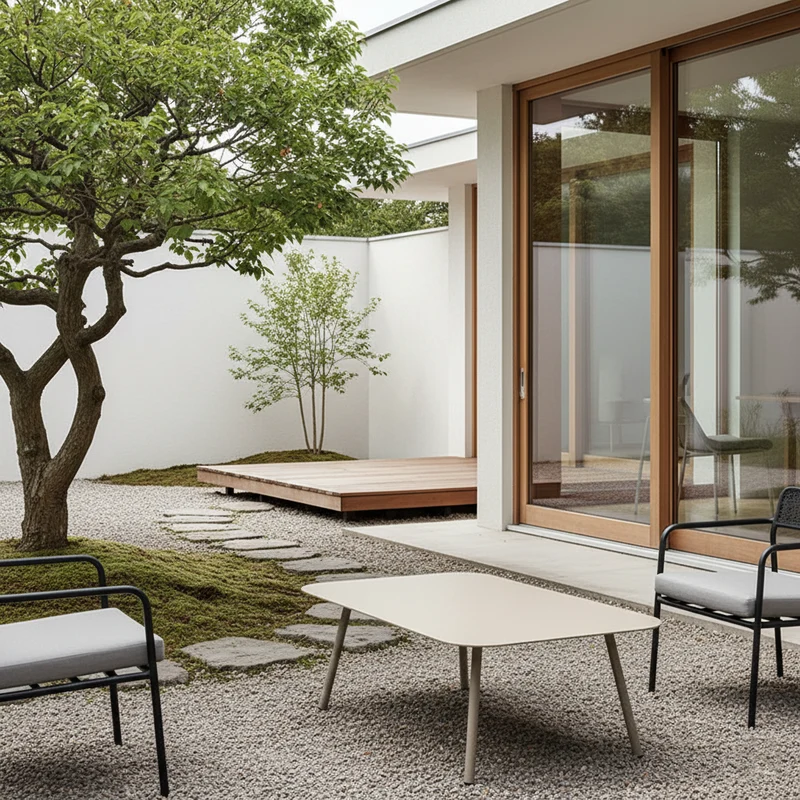 Modern Minimalist Rectangular Outdoor Table - Aluminum Coffee Table For Garden & Balcony
