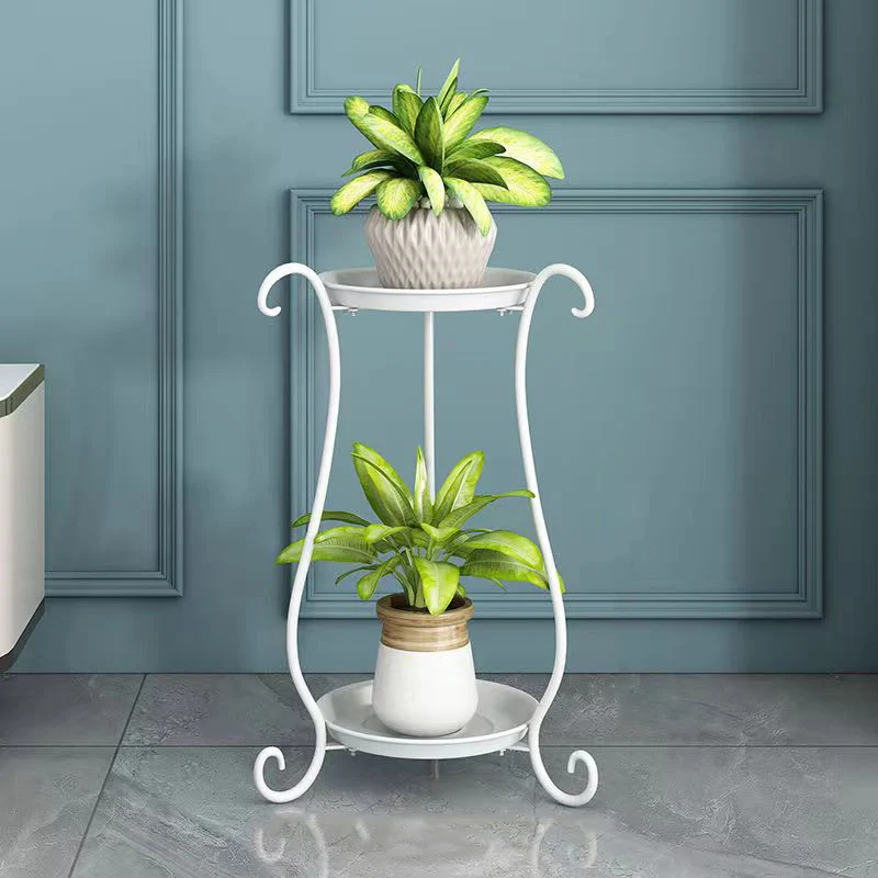 Modern Minimalist Round Iron Display Rack 2-Tray For Living Room