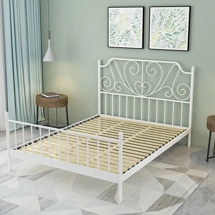 Contemporary Metallic Low Profile Open-Frame Bed - 47.24" High, Mattress Not Included