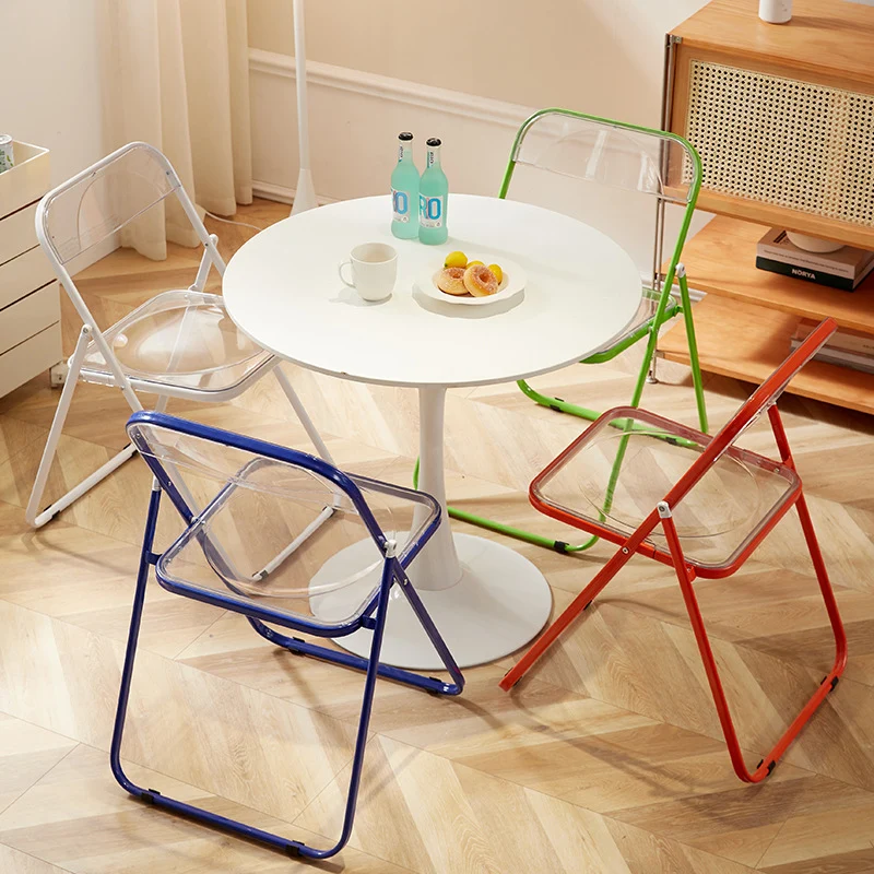 Modern Minimalist Rectangular PVC Iron Dining Chair Backrest Armless For Dining Room