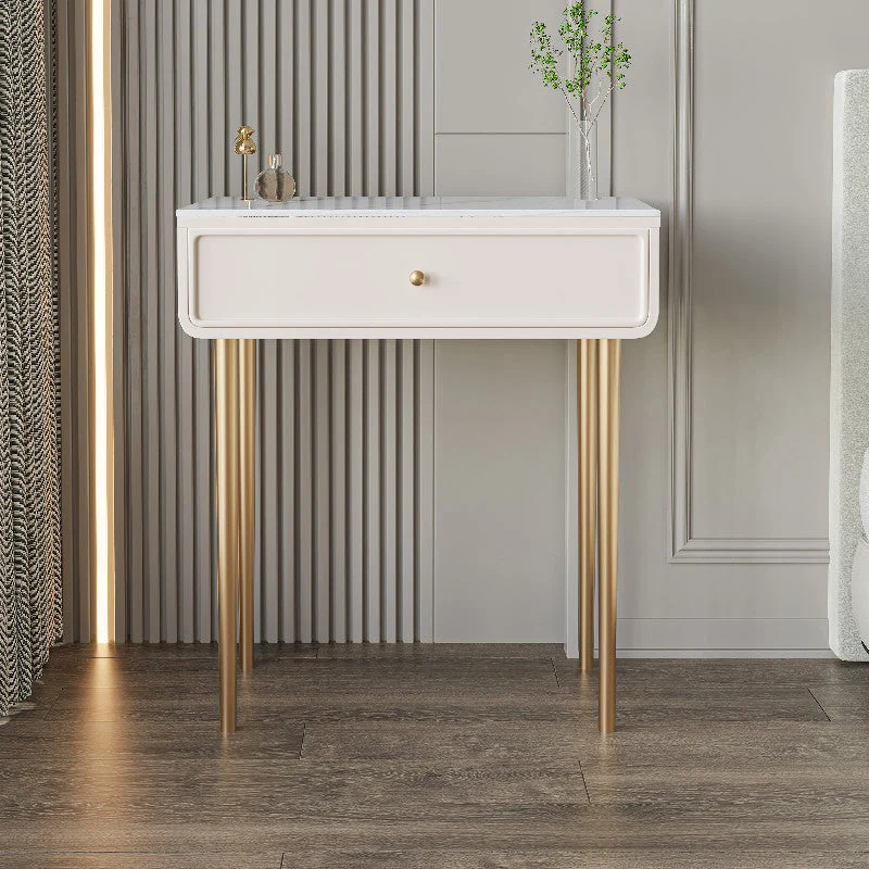 Luxurious Vanity Makeup Dressing Table Solid Wood Dresser with Metal Legs