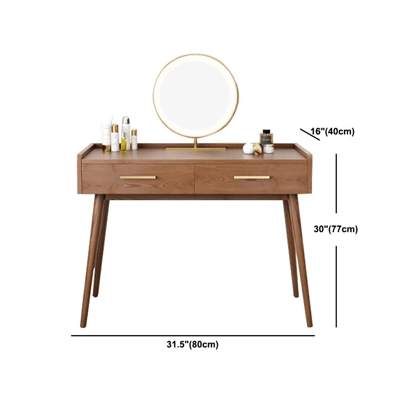 Traditional Wooden Makeup Vanity Set With Drawer for Bedroom