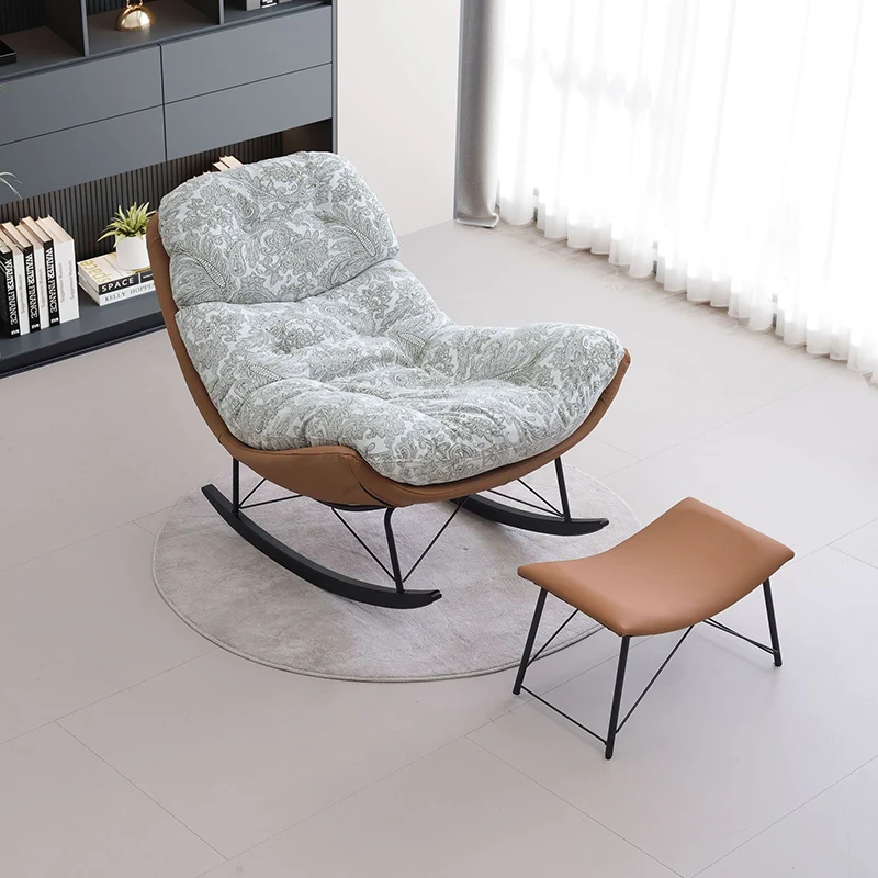 Contemporary Creative Eco Leather Suede Carbon Steel Oak Curved Semi-Enclosed Accent Chair With Backrest For Living Room