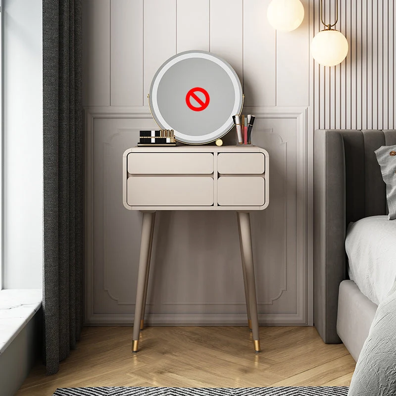 Modern Wooden Vanity Set with Stool for Living Room 31.5" High