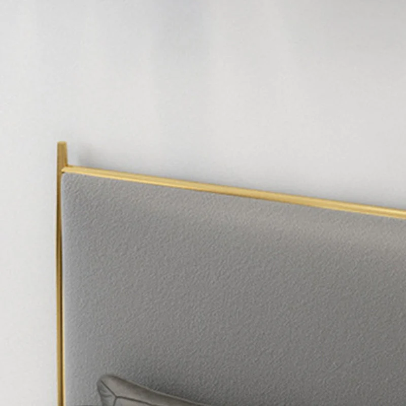 Upholstered Bed Frame Luxurious Metal Standard Bed in Gold Finish