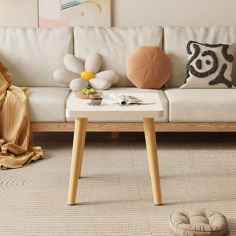 Modern Minimalist Square Particle Board Side Table 1-Tier For Living Room