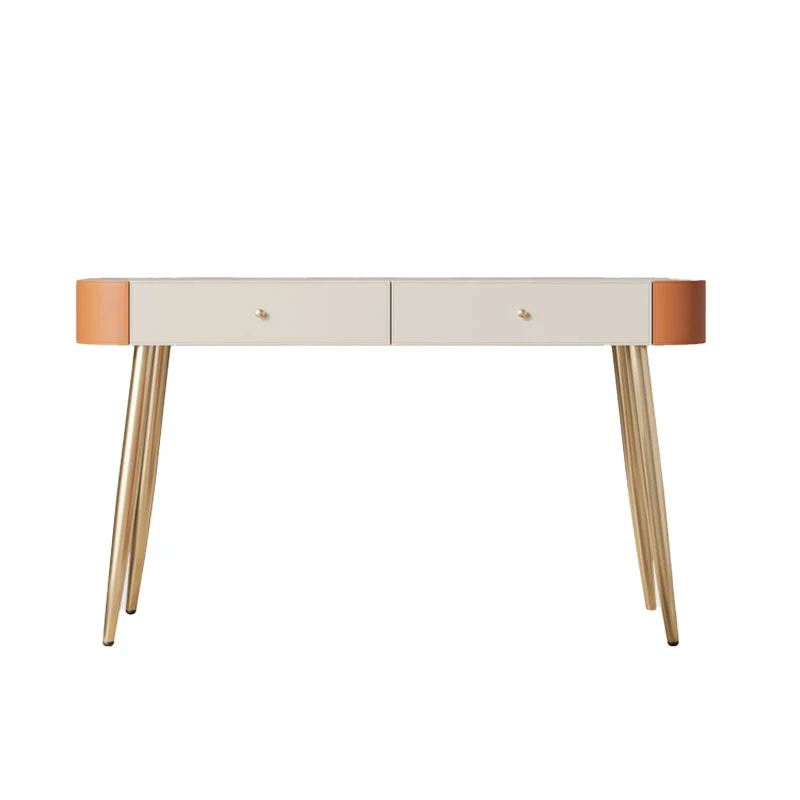 Glam Make-up Vanity with Drawers, Faux Leather Dressing Table