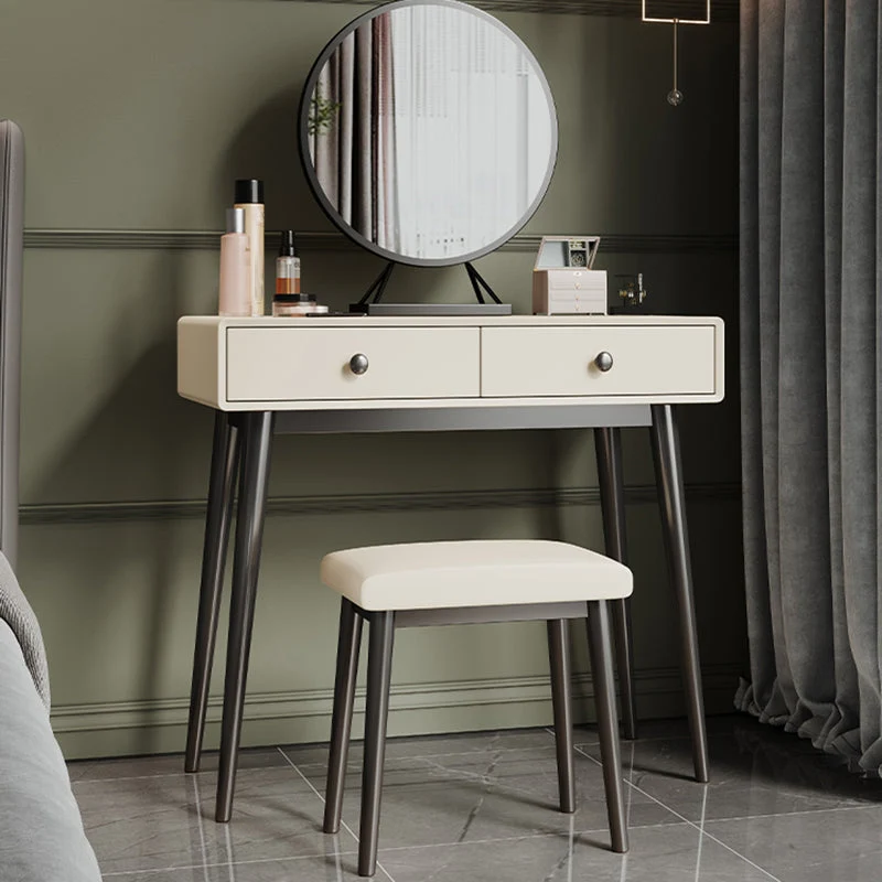 White Wooden Top Make-up Vanity with Drawer for Bedroom 29.53"