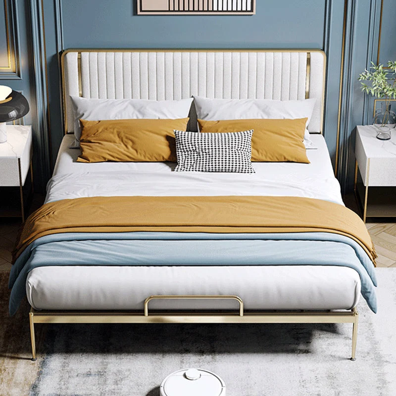 Glam Style Metal Bed Including HeadboardPanel Bed , 43 inch High