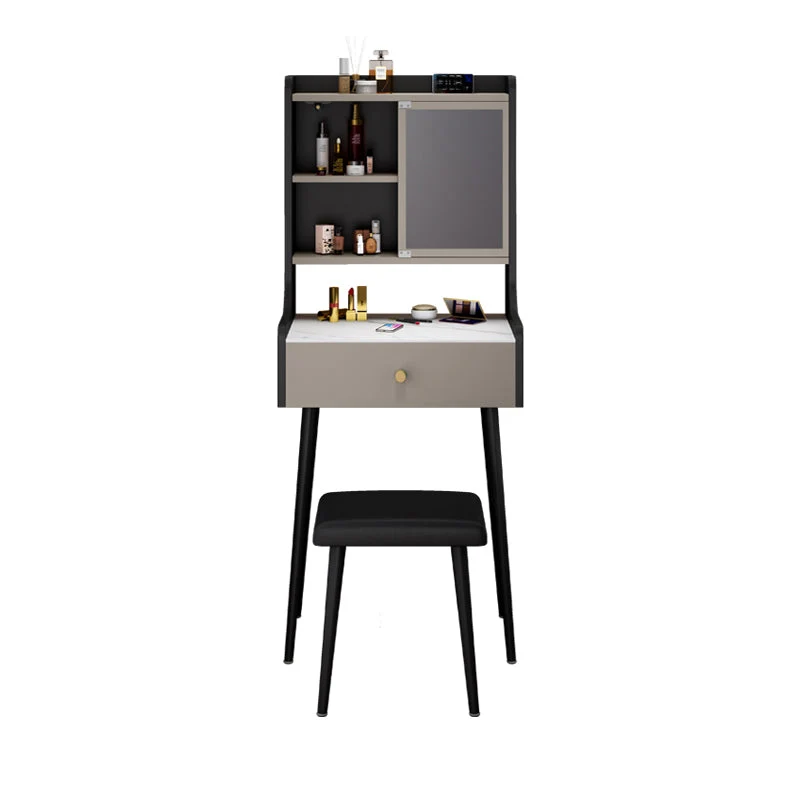 1-Drawer Stone Top Vanity Set Contemporary 35.15" H Makeup Dressing Table